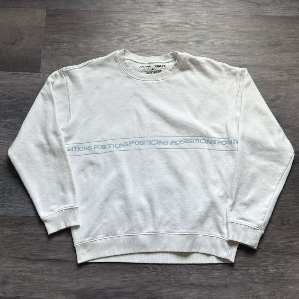 Ariana Grande Positions Wrap Around Sweatshirt Size L White Officiall Merch